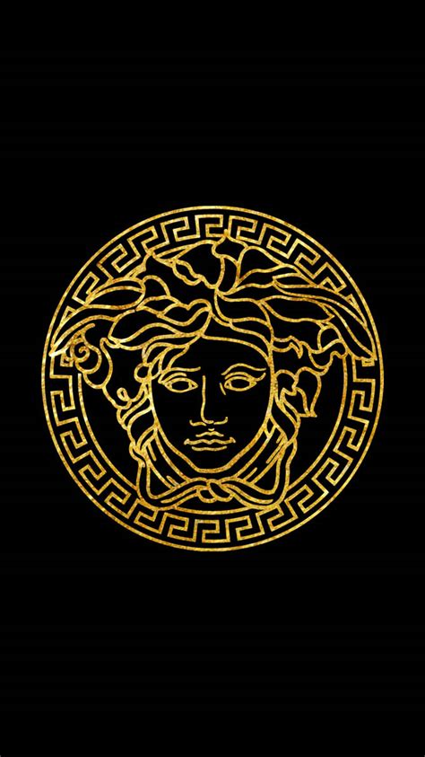 versace logo black background|versace medusa head logo.